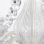 Plug In Swag Chandelier Small White Crystal Chandelier 4-Light