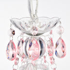 White Chandeliers 5-Light Pink Crystal Chandelier for Girls Room