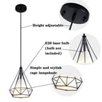 Farmhouse Black Pendant Light Fixtures with White Fabric Shade 2 pack