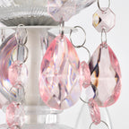 Plug In Chandelier Modern White and Pink Crystal Chandelier 4-Light