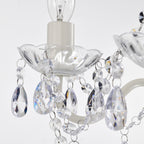 Plug In Swag Chandelier Small White Crystal Chandelier 4-Light