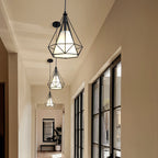Farmhouse Black Pendant Light Fixtures with White Fabric Shade 2 pack