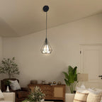 Farmhouse Black Pendant Light Fixtures with White Fabric Shade 2 pack